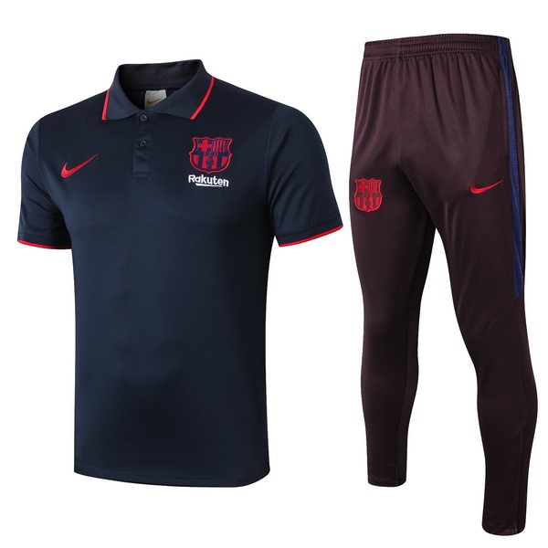 Polo Ensemble Complet Barcelone 2019-20 Bleu Marine Bordeaux